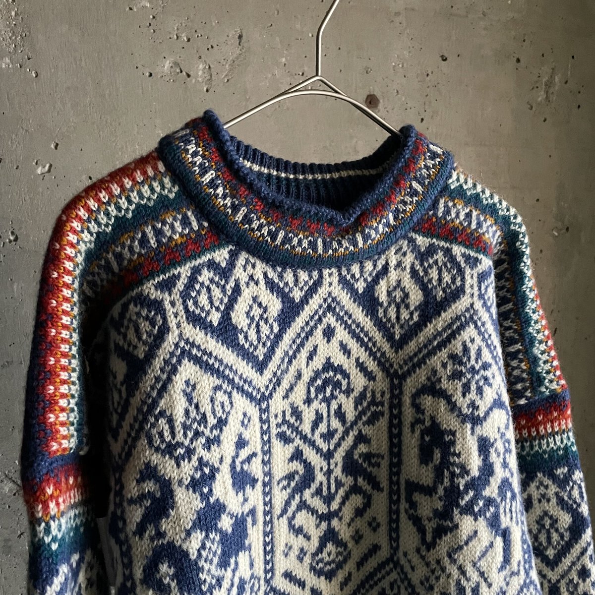 DALE OF NORWAYダーレオブノルウェー【M】ノルダック 総柄ニット DALE OF NORWAY】Made in Norway 100% wool Nordic sweater