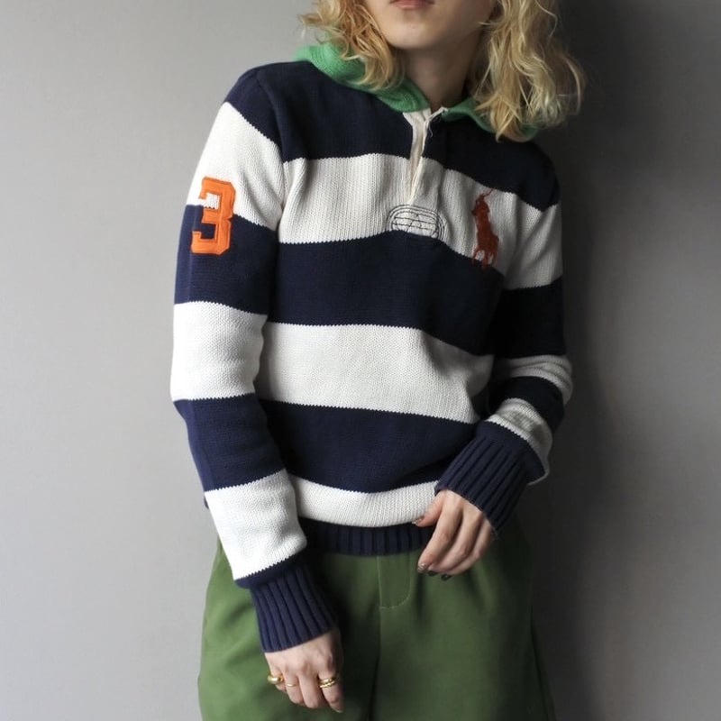 専用 90s - PoLo by Ralph Lauren foodie 90s Polo Ralph Lauren striped knit hoodie | sui