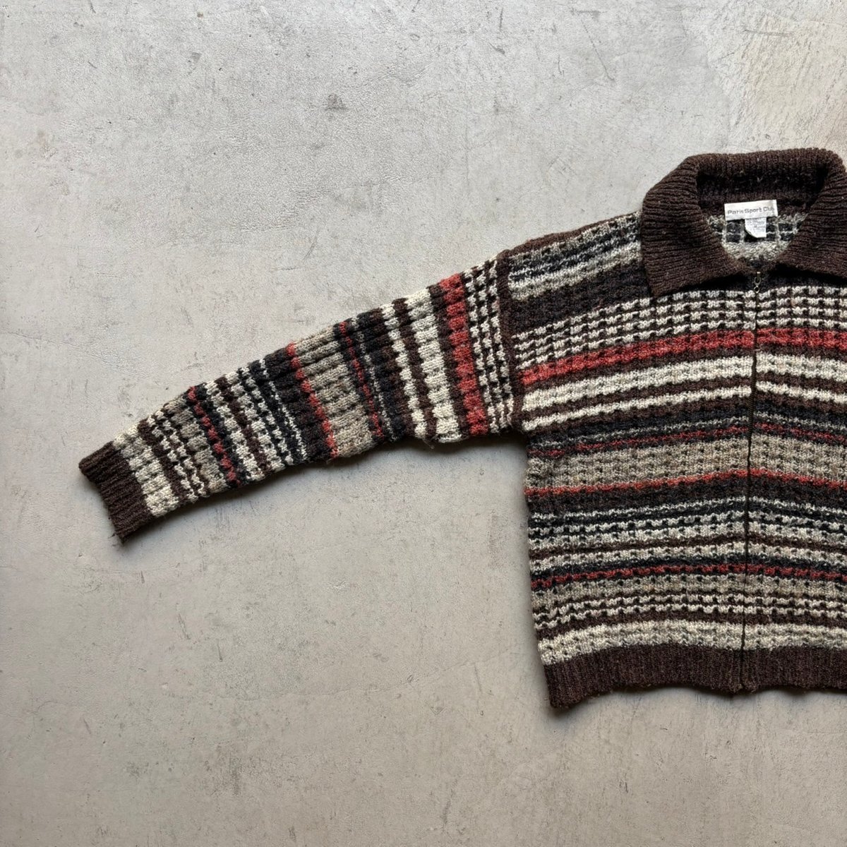 90s Paris sport club zip-up knit jacket | sui &