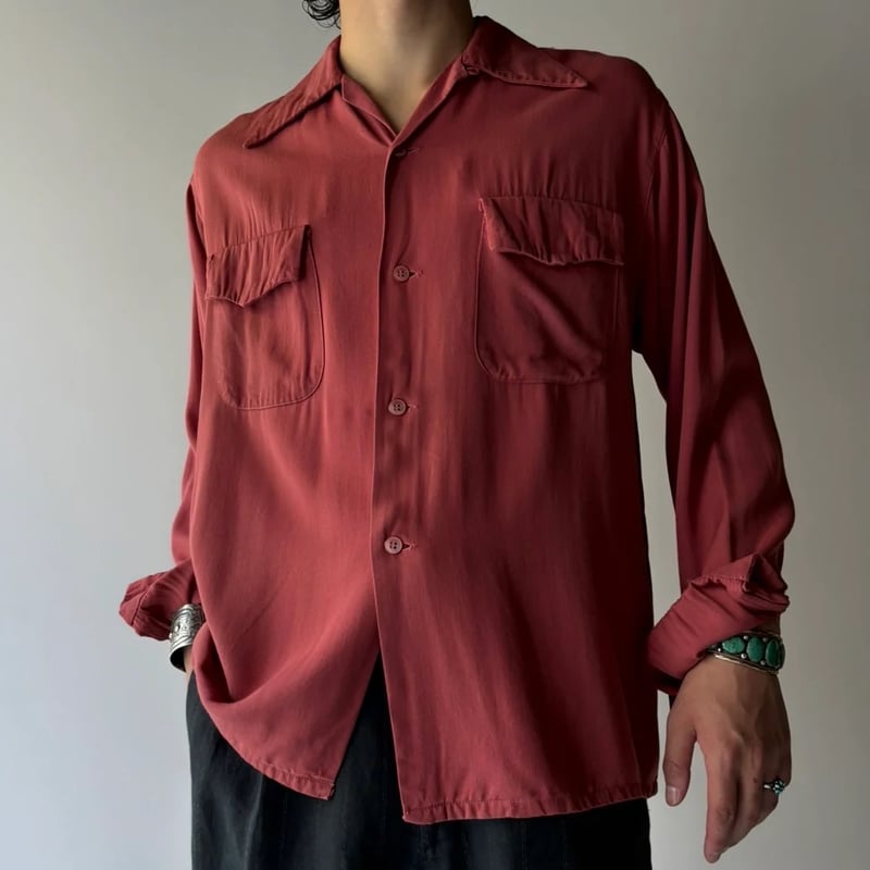 50s Campus rayon gabardine open collar shirt | 50s Campus rayon gabardine open collar shirt |