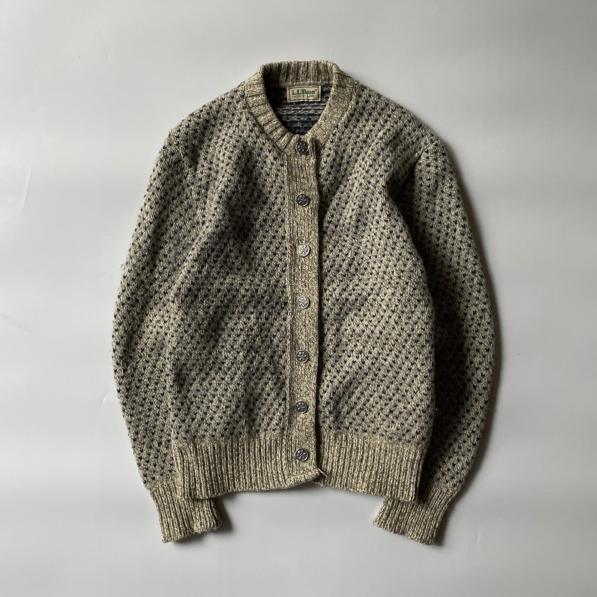 80s L.L.Bean birds eye knit cardigan | sui & s