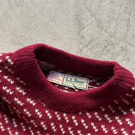 80s L.L.Bean birds eye knit sweater made in Norway