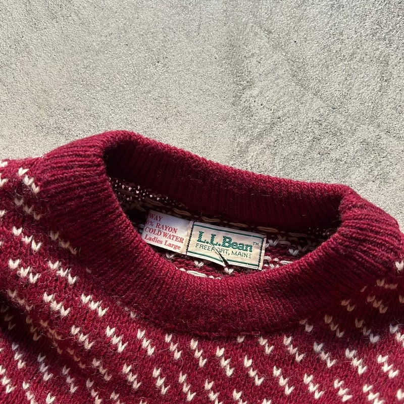 80s L.L.Bean birds eye knit sweater made in Nor