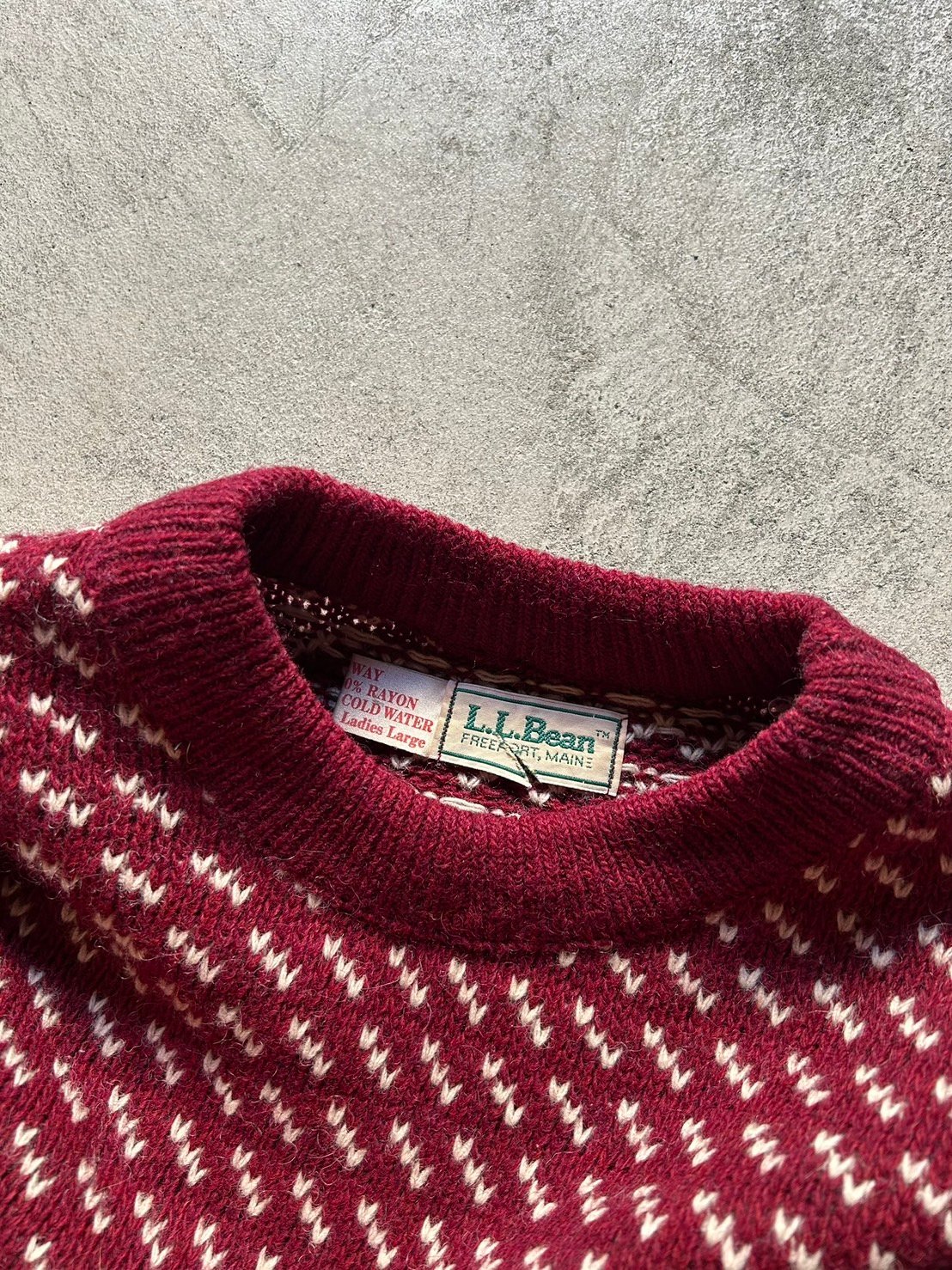 80s L.L.Bean birds eye knit sweater made in Nor