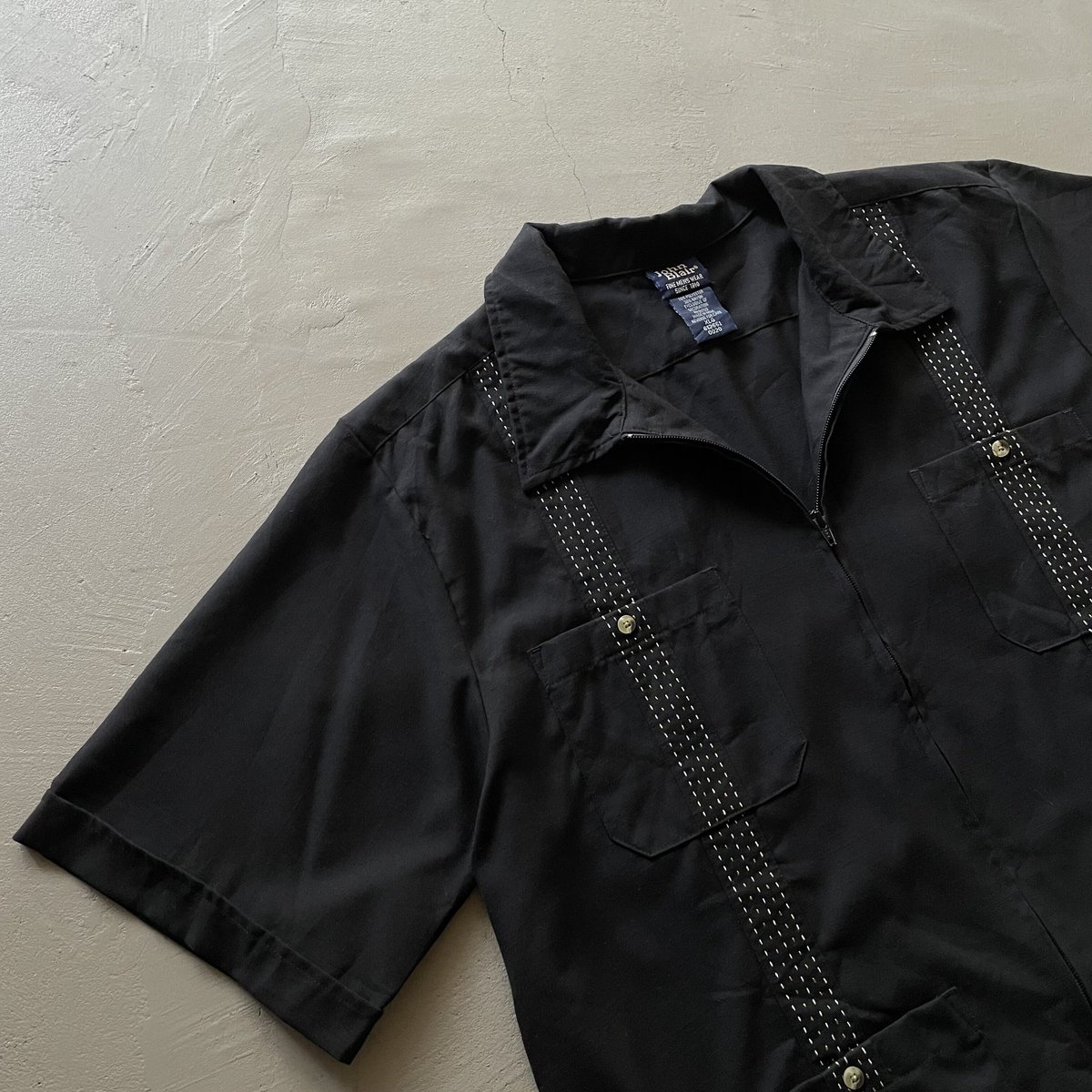 90s John blair polyester×rayon zip-up shirt | s