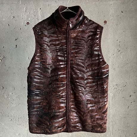 〝Lisa〟2way zebra pattern fur vest