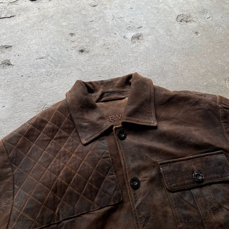 orvis　オービス　レザージャケット　本革　黒　S MASONPRINCE 革ジャン ライダース オーバサイズビッグポケットPU