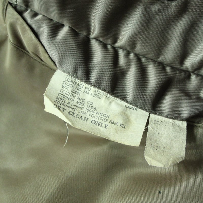 80s MA-1 GOLDEN MFG made in USA Made for the military: Golden