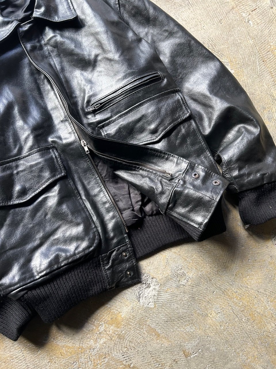 90's~ double zip design leather jacket | sui &
