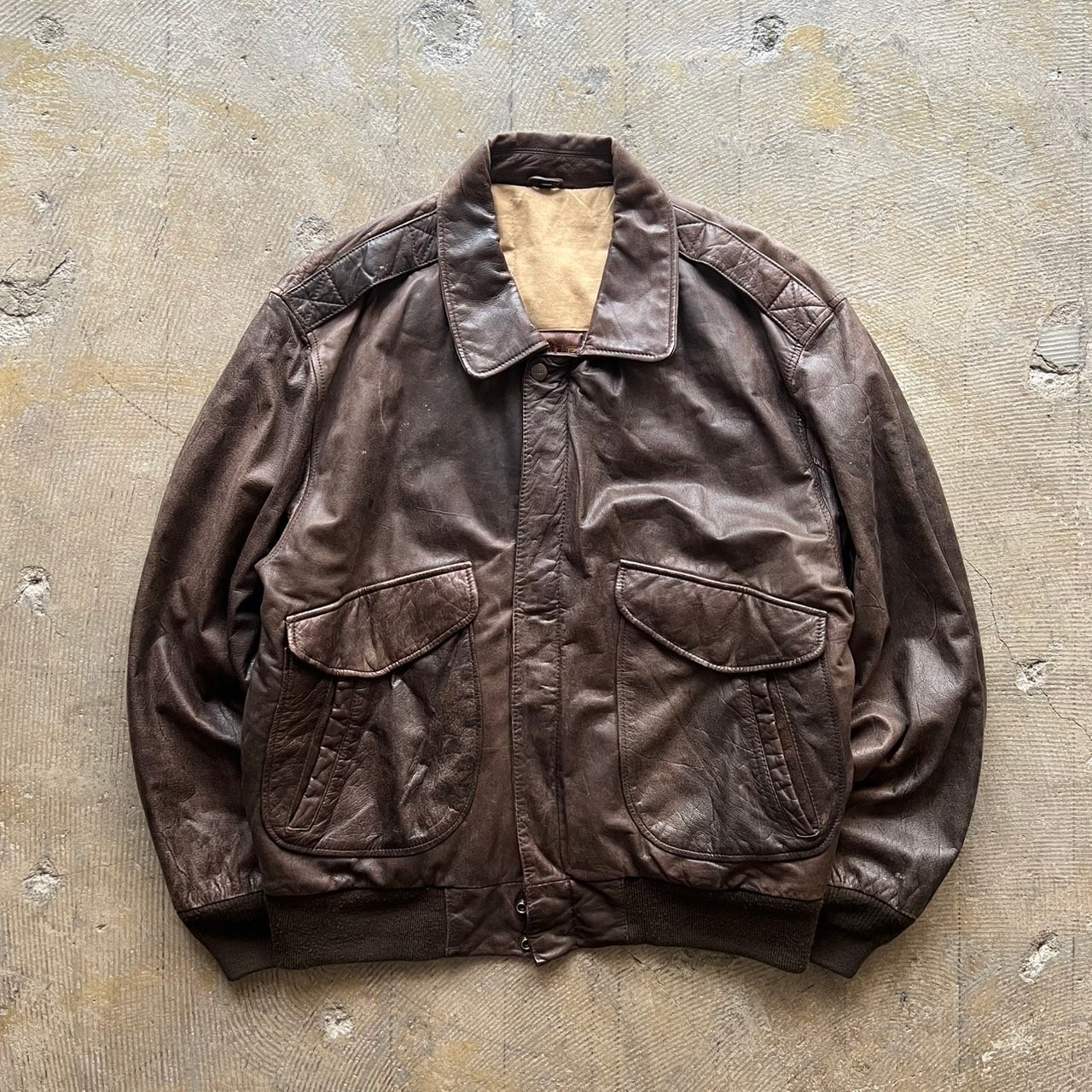 90s MIRAGE フライトジャケット　A2 レザージャケット　vintage 90s Mirage Classics A-2 type leather jacket | s