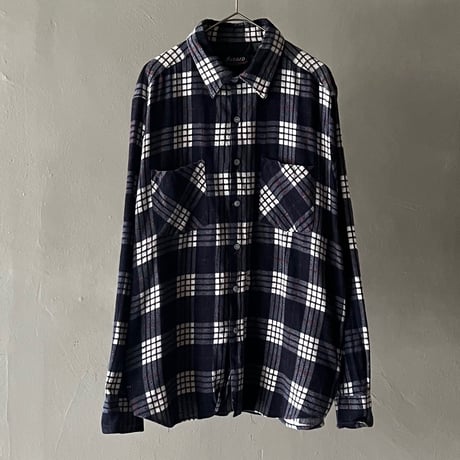 90s Rugged cotton×polyester check shirt