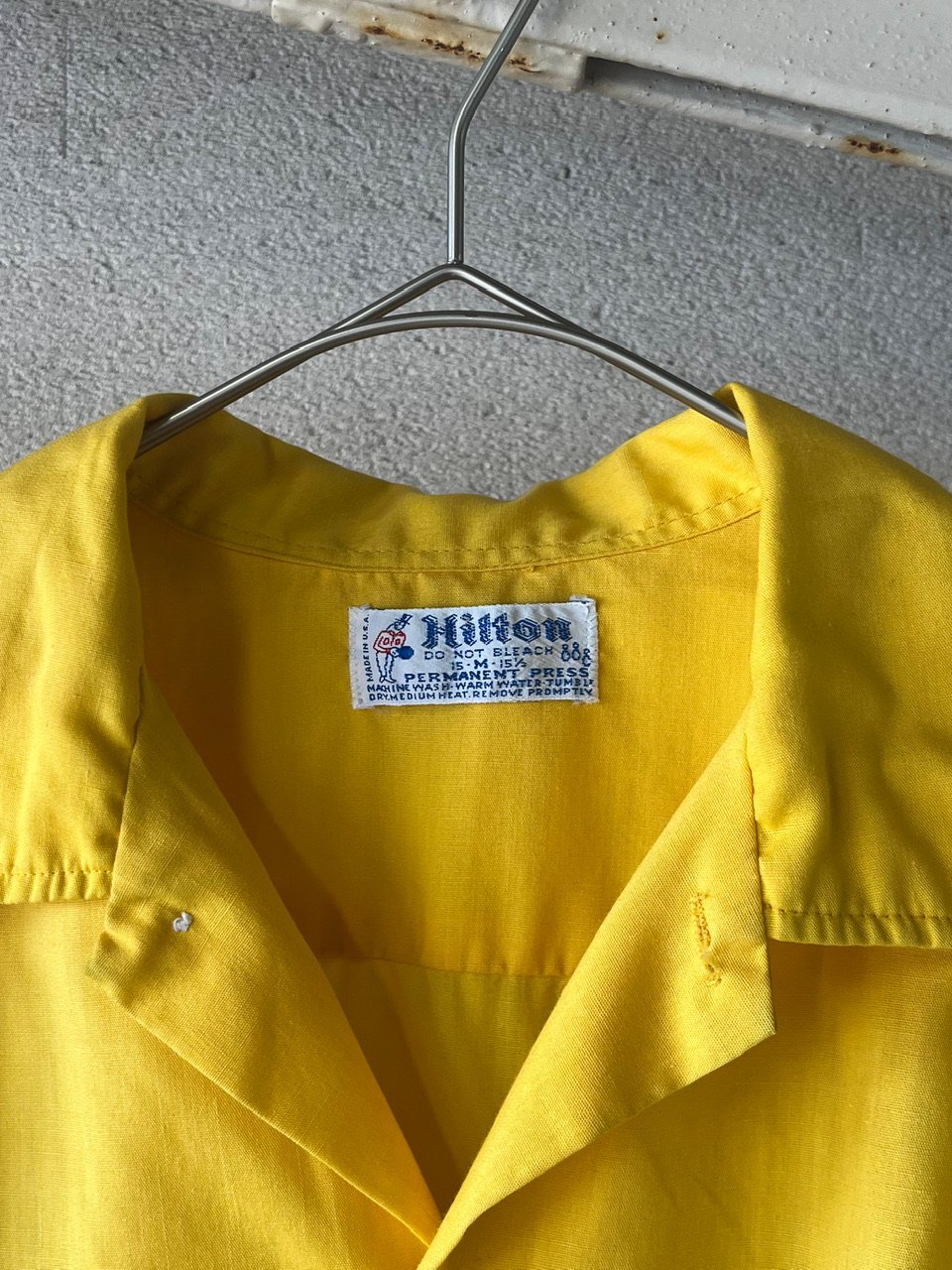 Hilton ボーリングシャツ　イエロー　Mサイズ　70s Hilton ボーリングシャツ イエロー Mサイズ 70s 70's Hilton