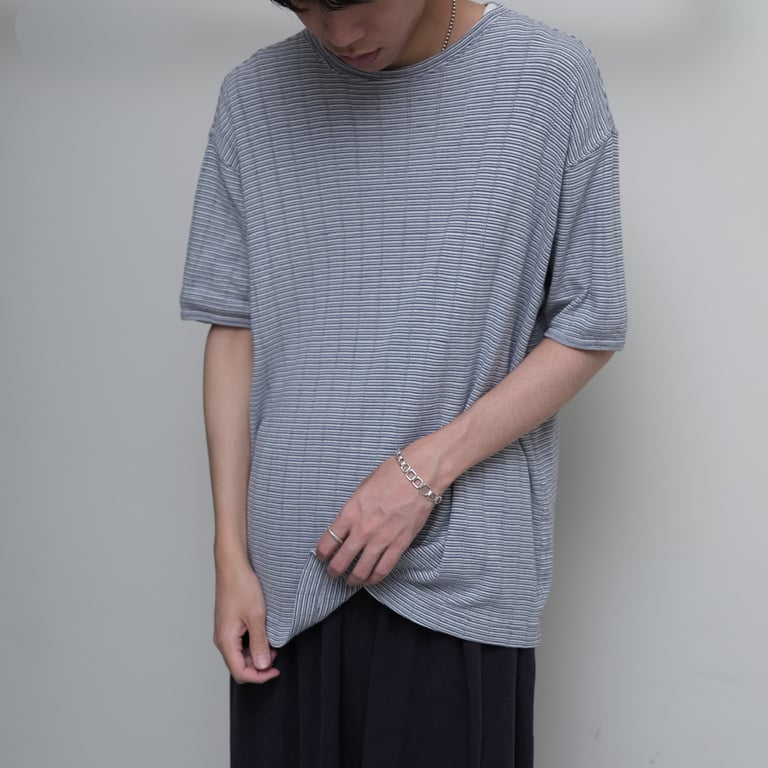 90s~ Perry ellis stripe pattern summer knit T-shirt｜ペリーエリス