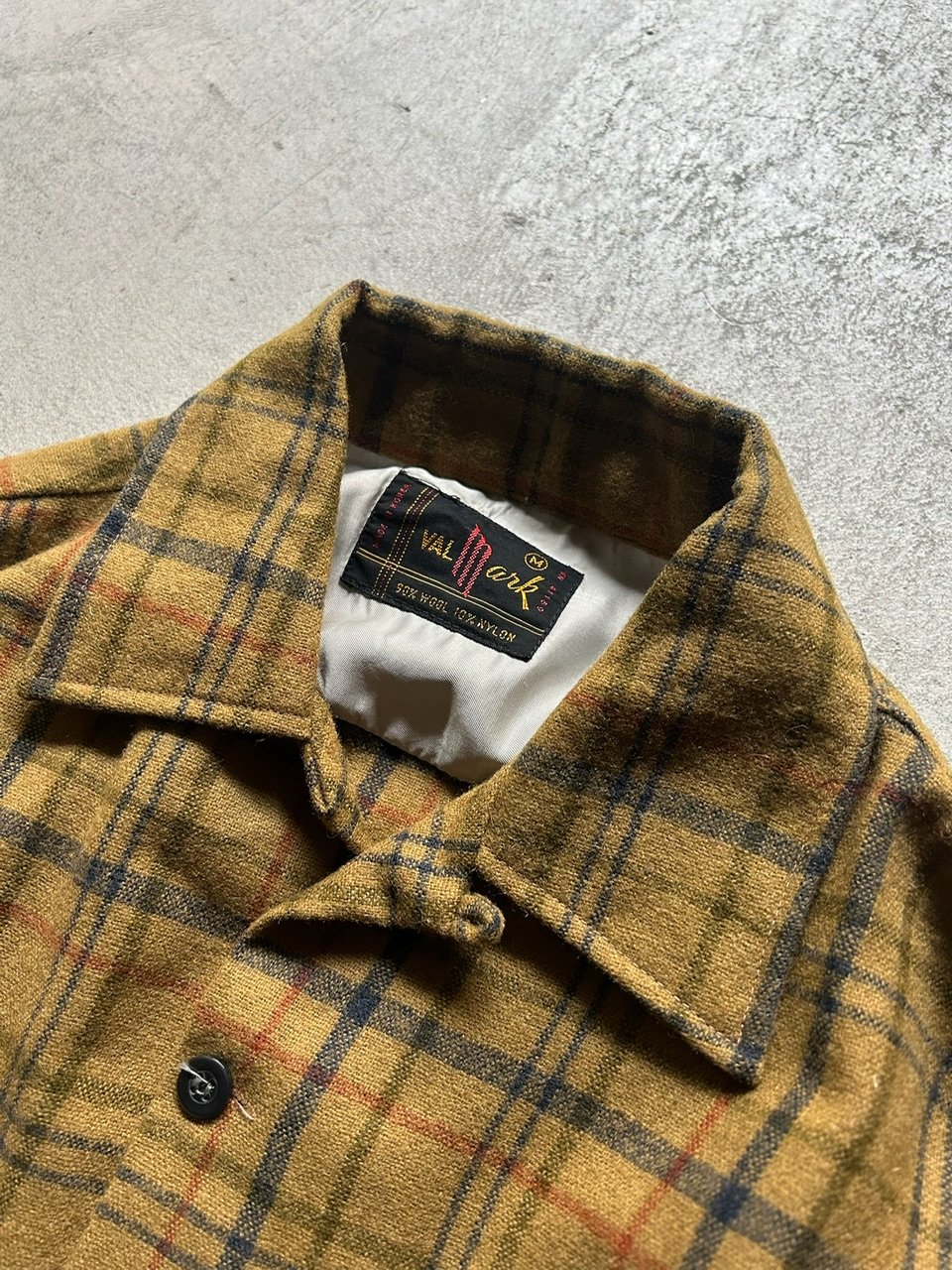 80's VAL MARK ボードシャツ　開襟シャツ チェックシャツ　ウール 60s〜 Val mark wool plaid shirt | sui & shara