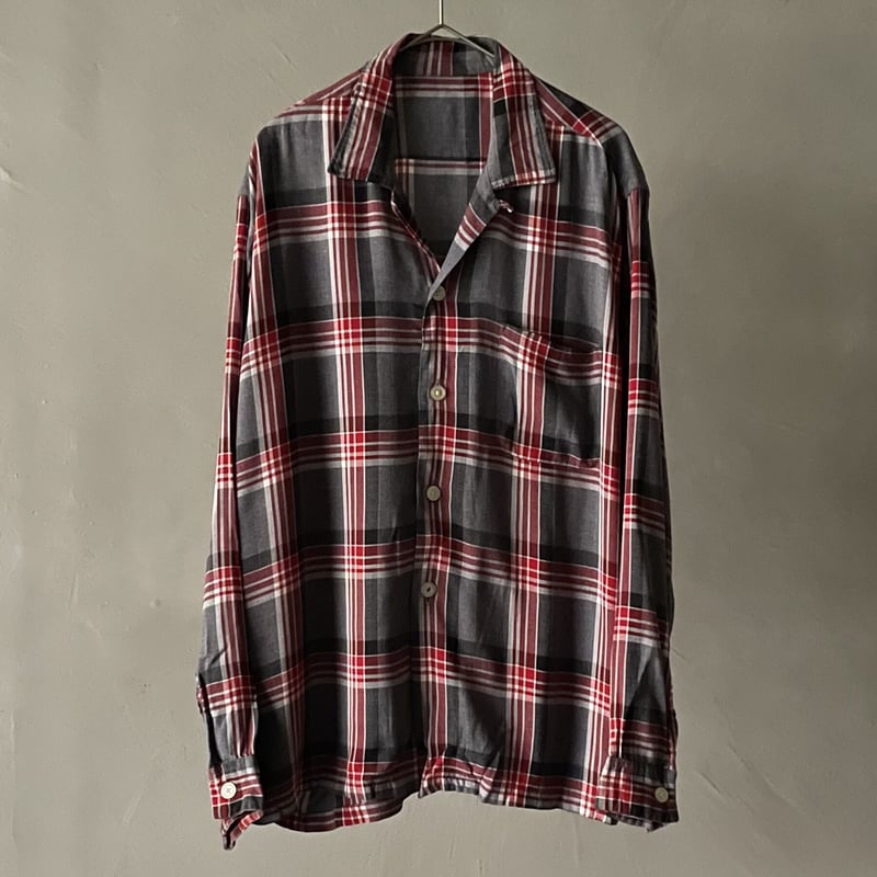 60s 50s Vintage Check Rayon Shirt レーヨン 60s 50s Vintage Check Rayon Shirt レーヨン トップス