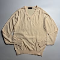 90's Cashmere V-neck knit sweater “off-white”