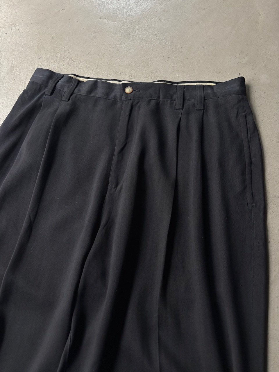 Bahama シルクスラックス 100% SILK 36 黒 90s~ Tommy bahama silk