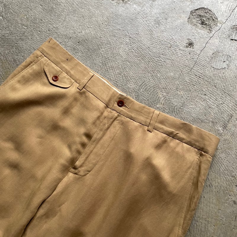 90s Ralph Lauren シルク リネン センタープレス スラックス 90s Ralph Lauren シルク リネン センタープレス スラックス