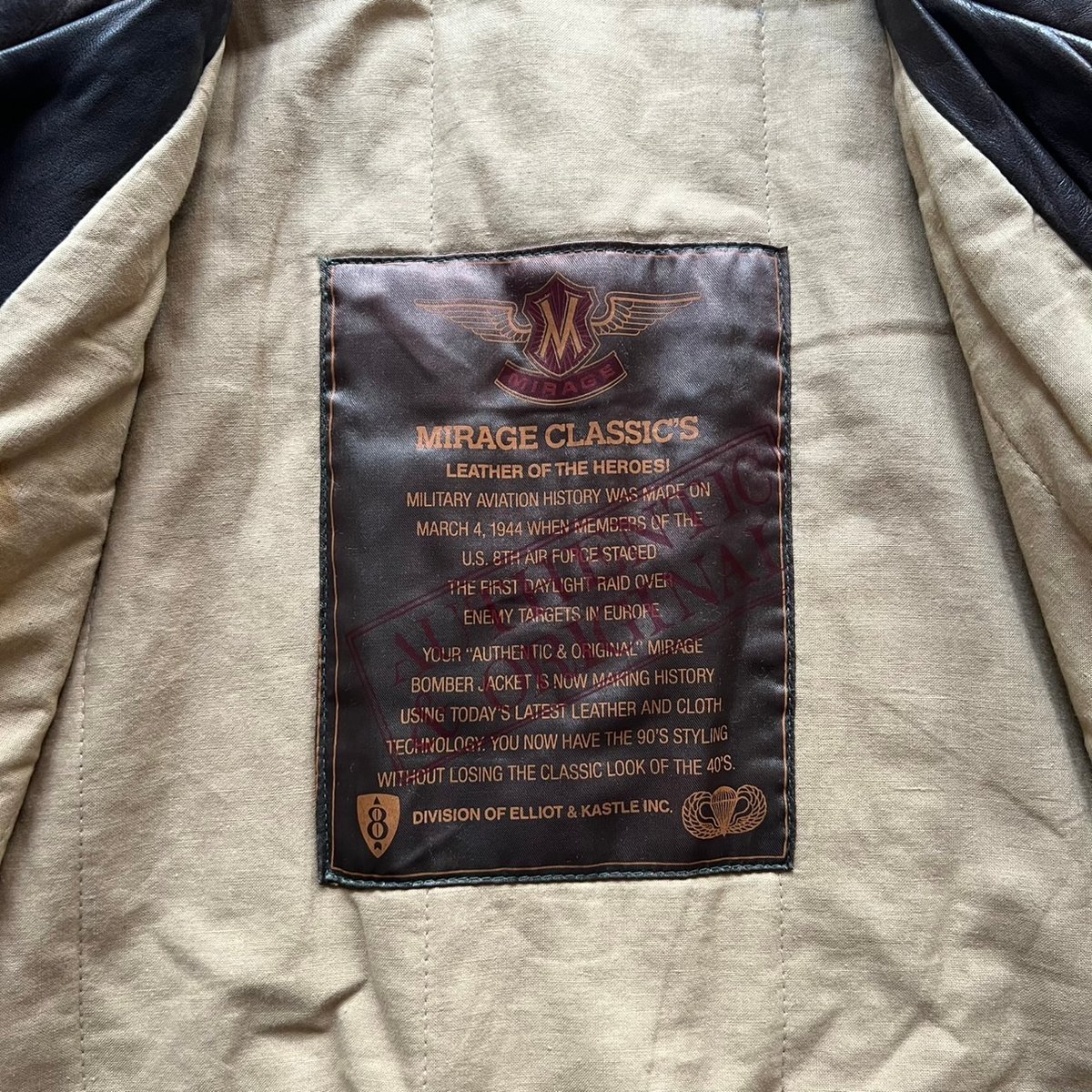 90s Mirage Classics A-2 type leather jacket | s