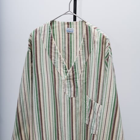 70s~ Stripe pattern cotton/polyester pullover shirt