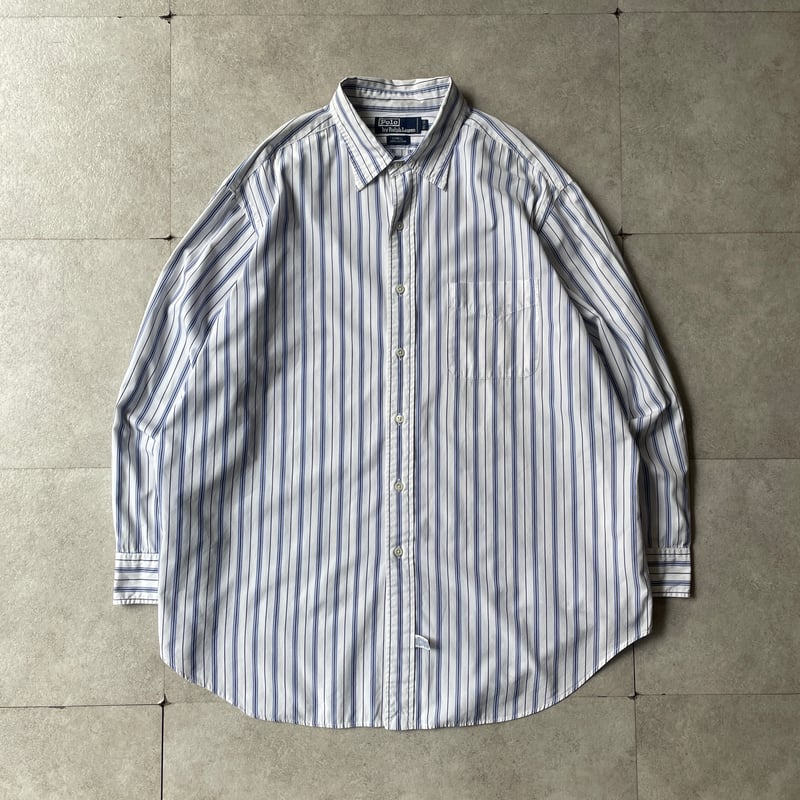 ラルフローレン 極美品 現行 L/S shirt 0 stripe 黒白 コットン シャツ WMPOSHTNDO20666 | POLO RALPH