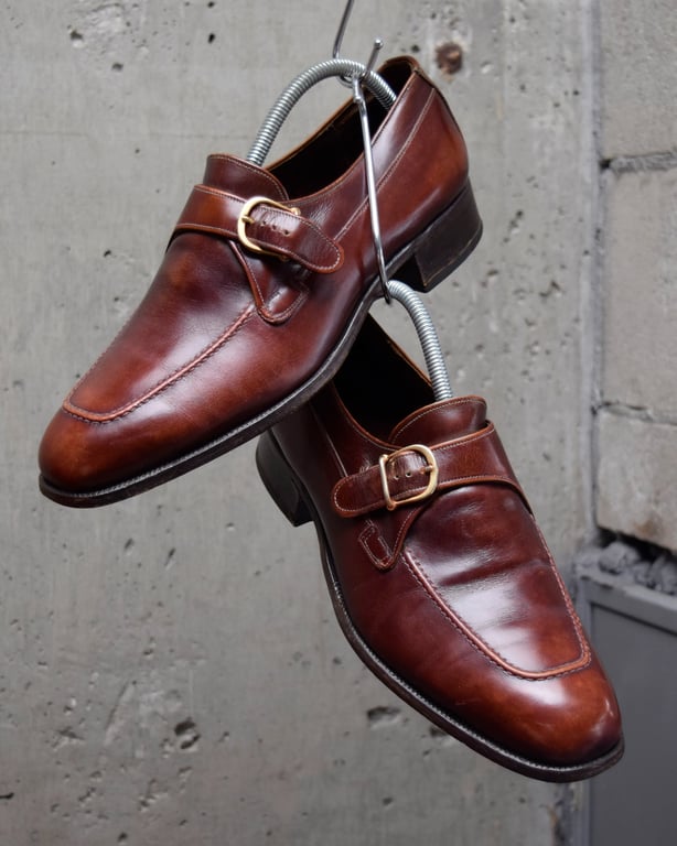 90's Johnston & Murphy single monk strap shoes