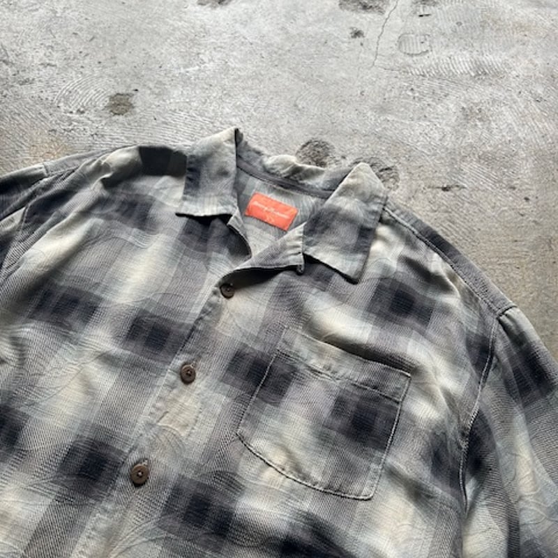  Bahama オープンカラー シャドウ チェック シルク シャツ fit=scale-down,w=1200
