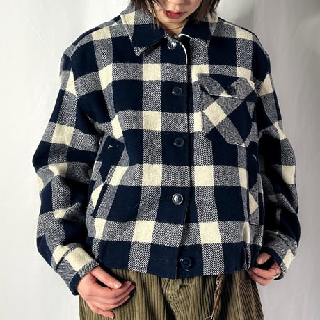 Pendleton block plaid wool shirt jacket