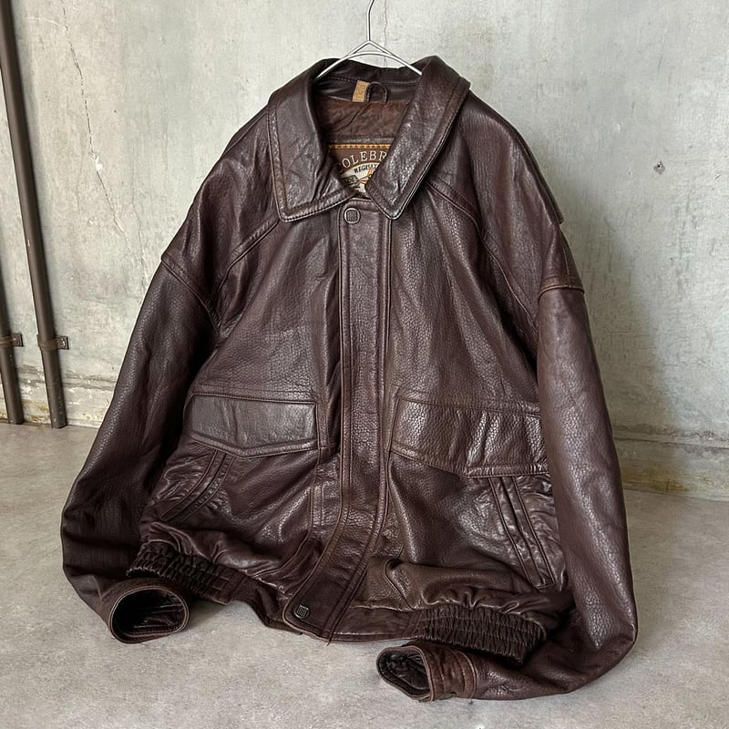 90s Leather Jacket ダークブラウン レザージャケット A-2 90s~ Colebrook A-2 type leather jacket | sui &