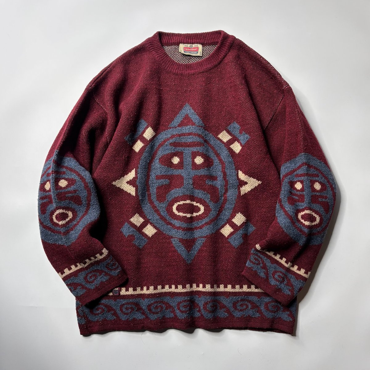 90's CEDIXSEPT sun motif intarsia knit | sui &