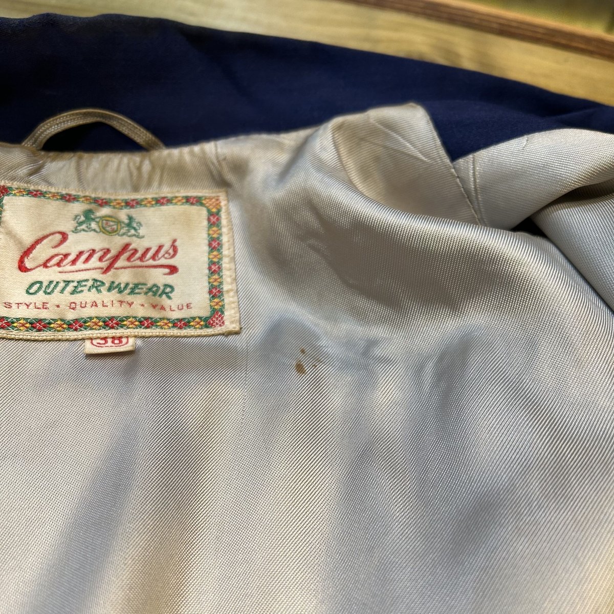 50's~ Campus rayon gabardine jacket | sui & shara 50's~ Campus rayon gabardine jacket | sui & shara