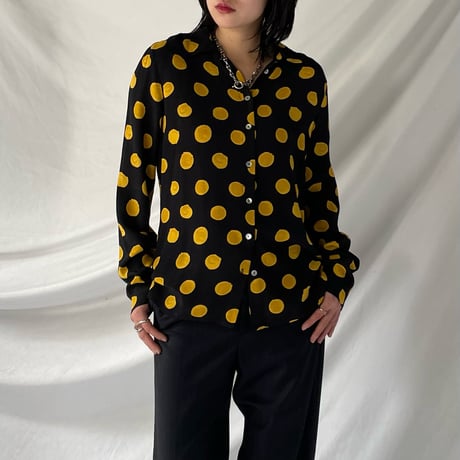 dot pattern L/S shirt