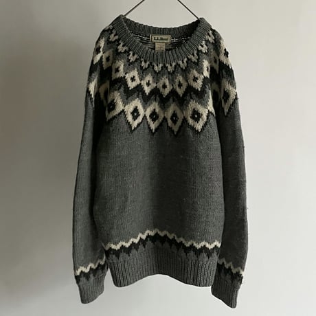 70s~ L.L.Bean wool nordic pattern sweater