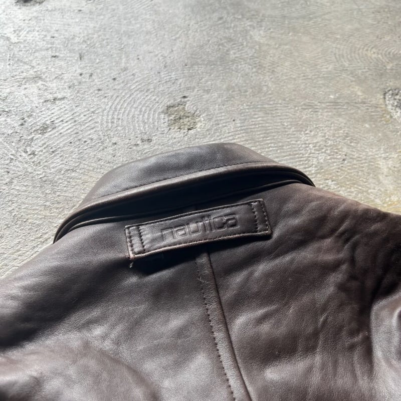 レア 90s 牛革 本革 ロゴ ノーティカ レザージャケット　美品 90s “nautica” leather jacket | sui & shara