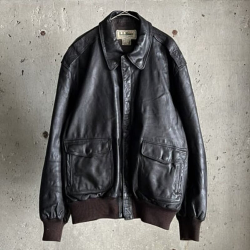 80s ~ L.LBean A-2 type leather flight jacket | 