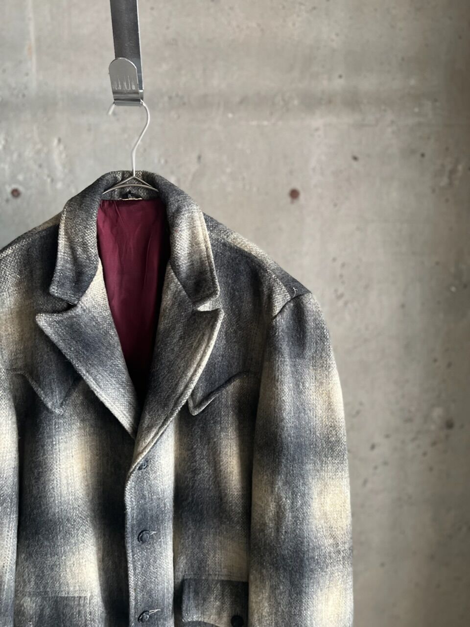 70s　ウエスタンジャケット　オンブレ 70s western ombre check wool tailored jacket |