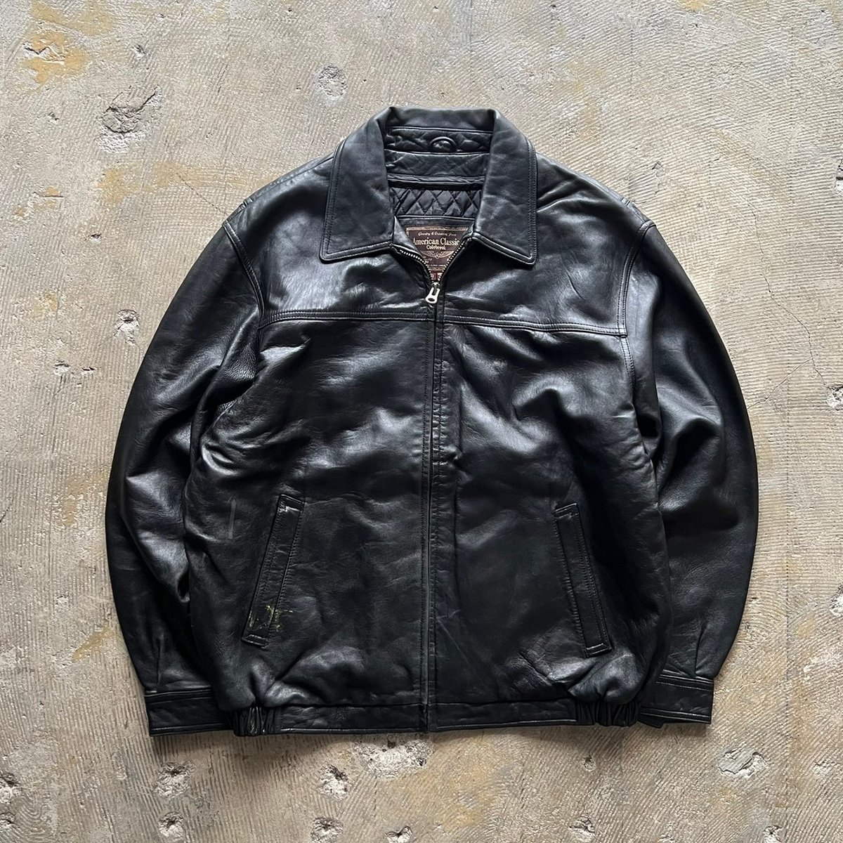 90s American Classics single zip leather jacket