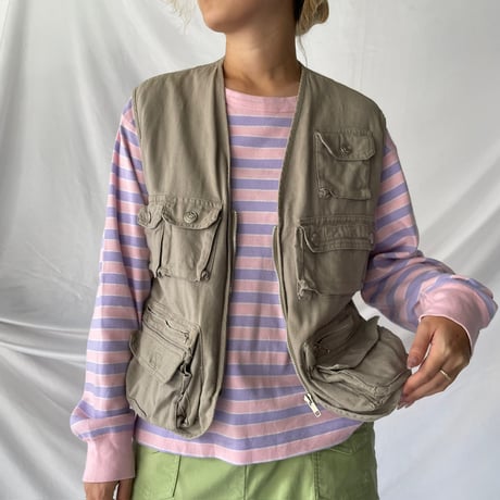 80s 〜 90s カナダ製　ハンティングベスト パッチ付き ネイビー 80s 〜 90s カナダ製 ハンティングベスト パッチ付き ネイビー 80s