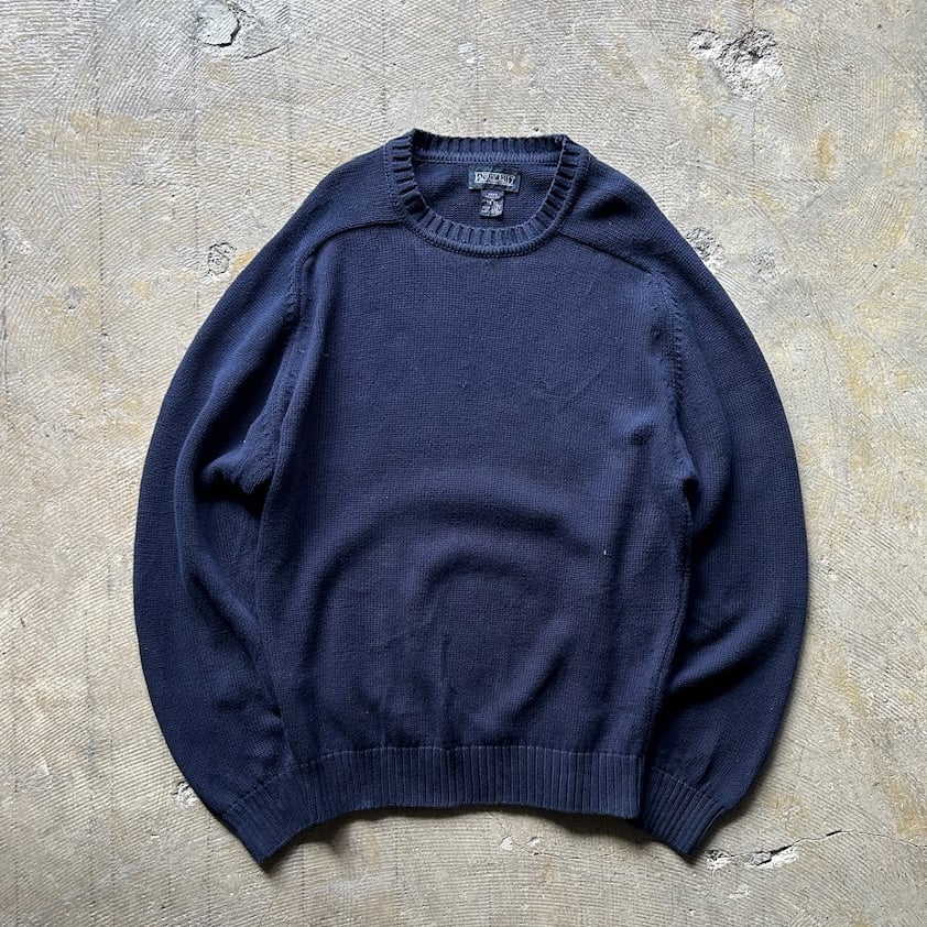 90s LANDS'END コットンニット　ドリフターセーター　黄色　日本製 古着–90's LANDS'END ドリフター ニット セーター – 【古着通販