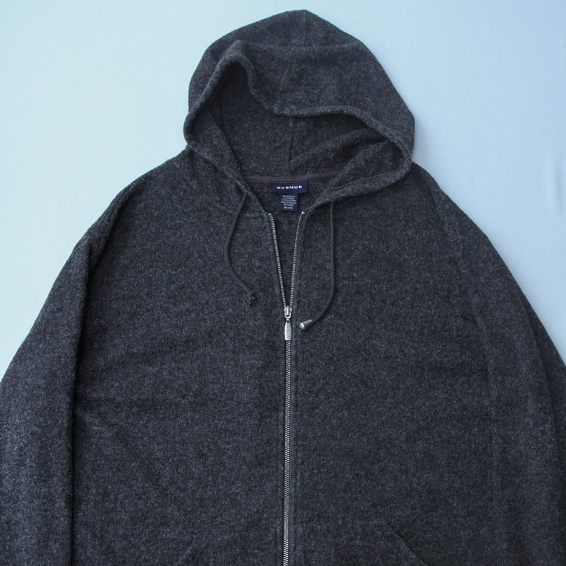 90s Acrylic/nylon zip up knit hoodie | sui & shara