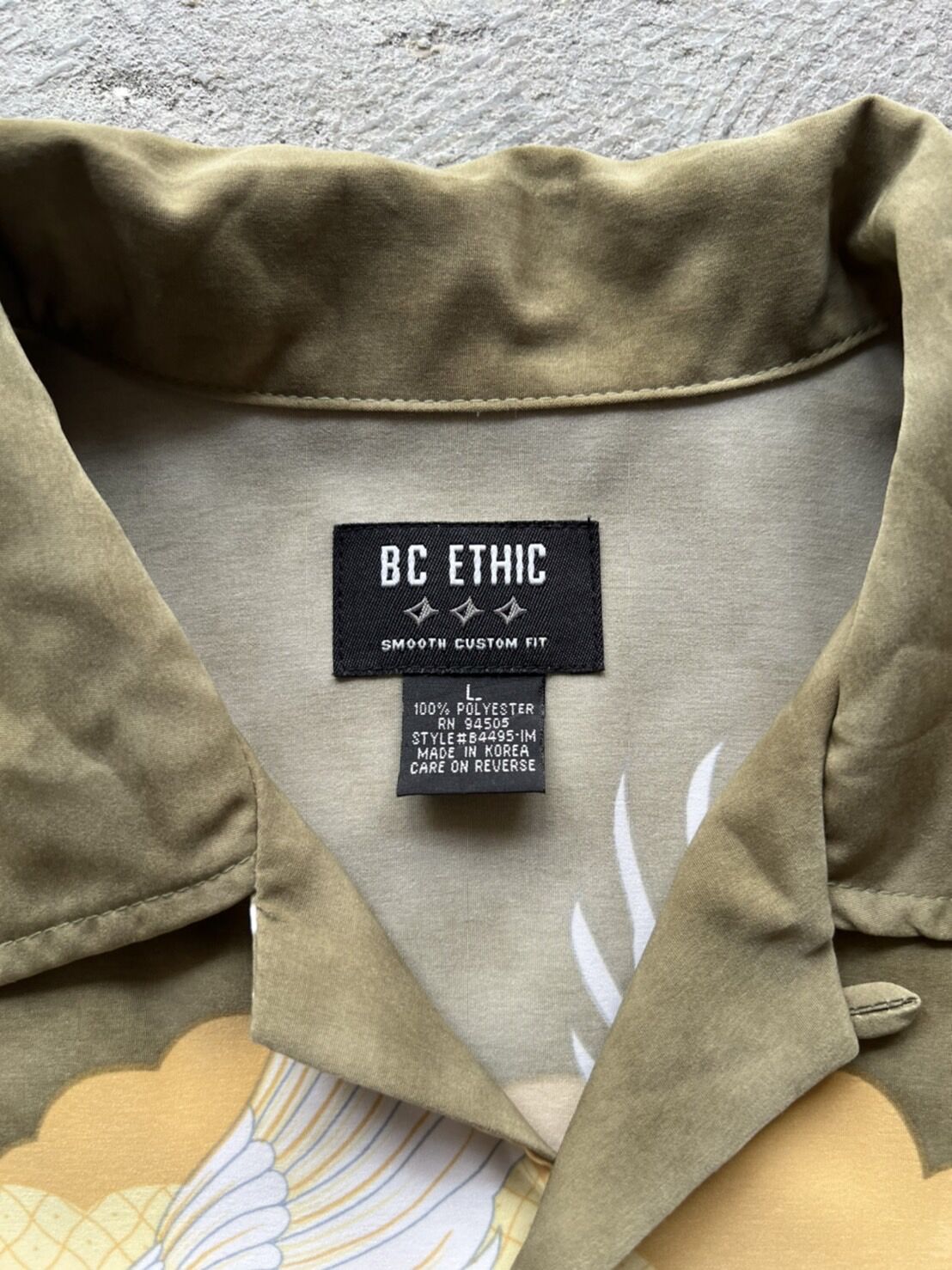 90s USA製 Cappuccino Open collar shirt 開襟 新品 USA製 CALTOP Open Collar L/S Shirts (LIGHT GREY) キャル