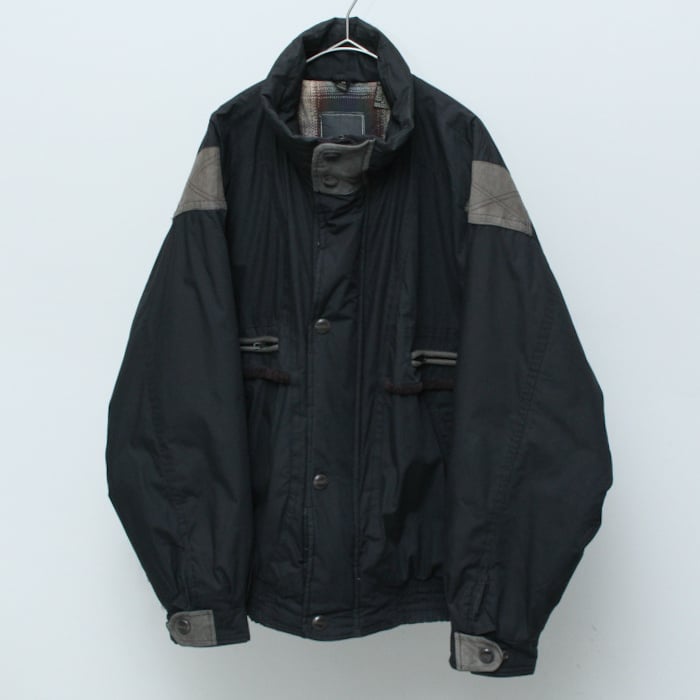 90年代 レザージャケット(90s~ Leather swiching design puffer jacket)
