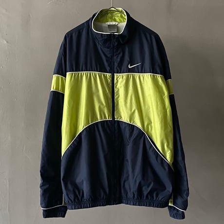 NIKE ナイロンジャケット 90s NIKE Logo Nylon Jacket 紺 M 銀タグ ナイキ ナイロン