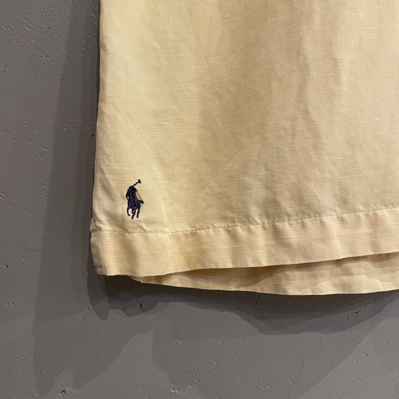 90s ポロバイラルフローレン CALDWELL Silk/Linen イエロー 90s Ralph Lauren ''caldwell'' silk linen open c