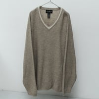 00s Eddie bauer lambs wool/cotton v-neck knit sweater｜エディーバウアー