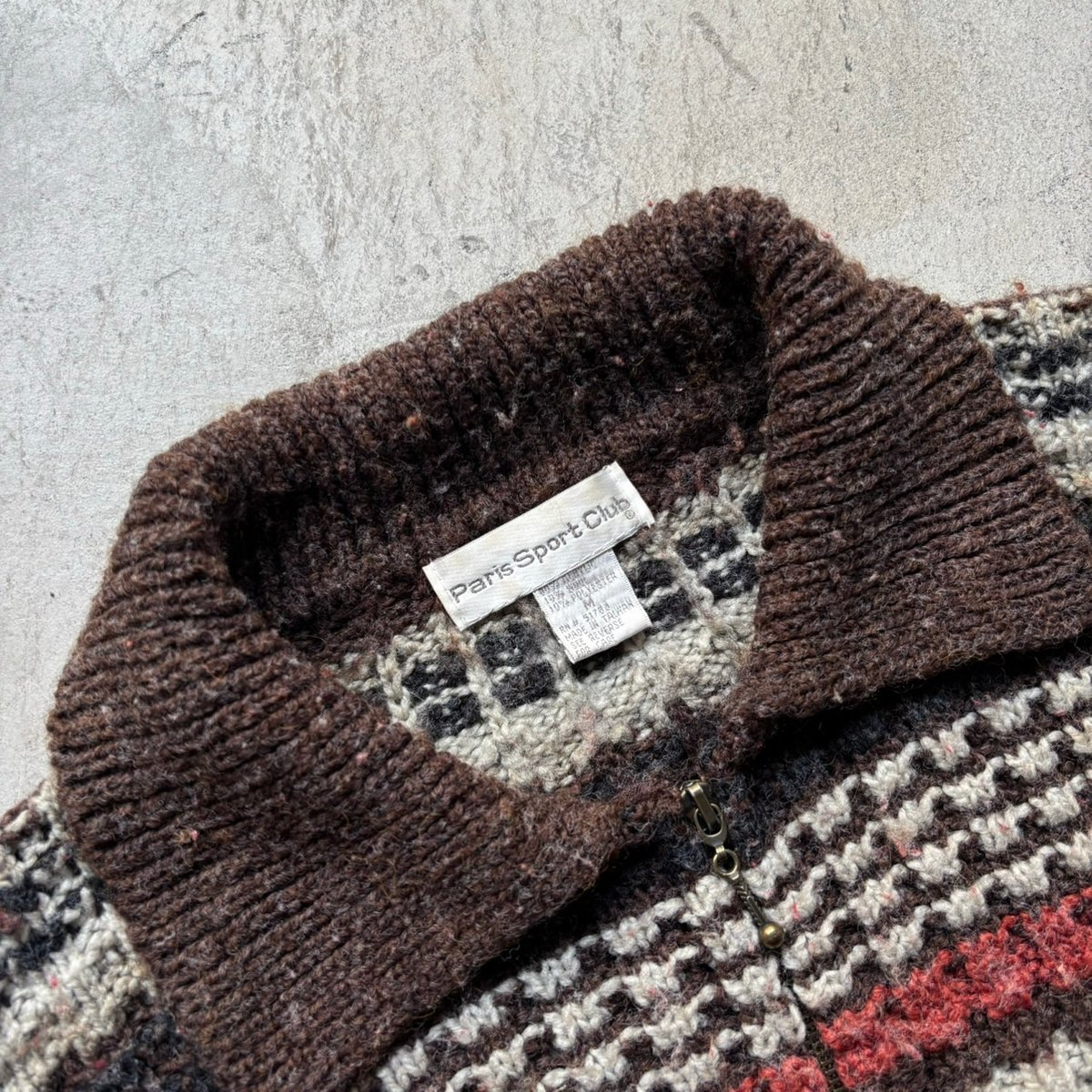 90s Paris sport club zip-up knit jacket | sui &