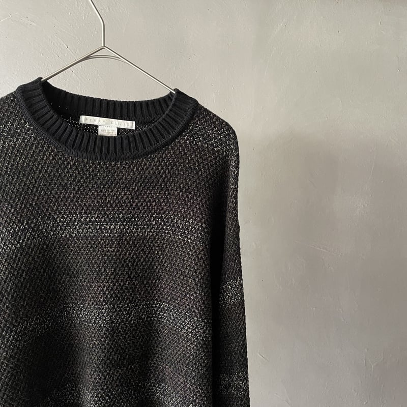 【ほぼ未使用】PERRY ELLIS タキシードセット　39S WOOL100% 90s Perry ellis striped cotton knit | sui & shara