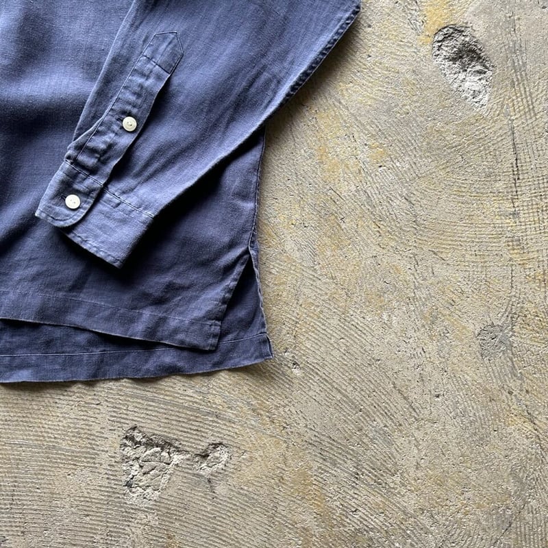 90s Ralph Lauren open collar L/S linen shirt 
