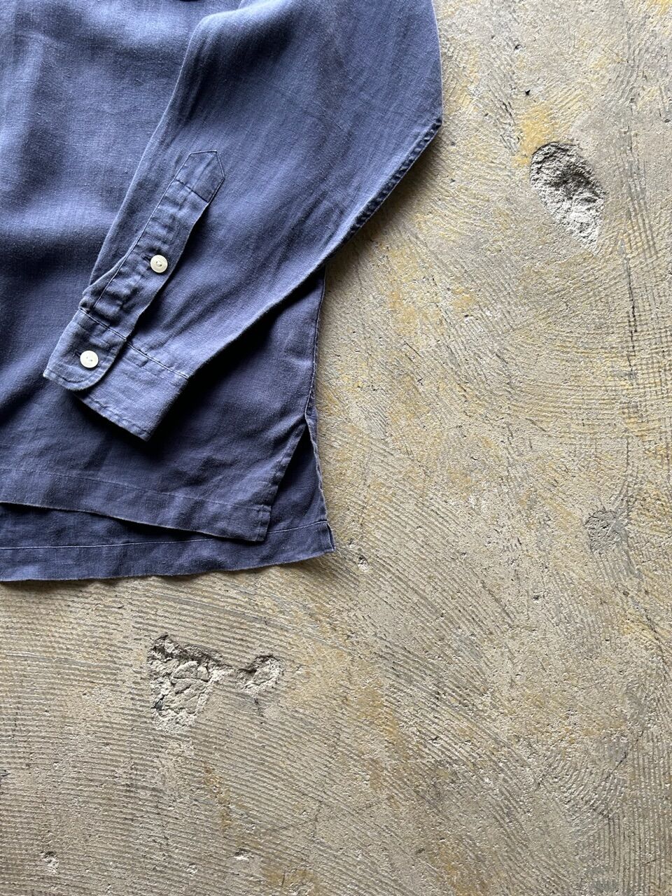 90s Ralph Lauren open collar L/S linen shirt 