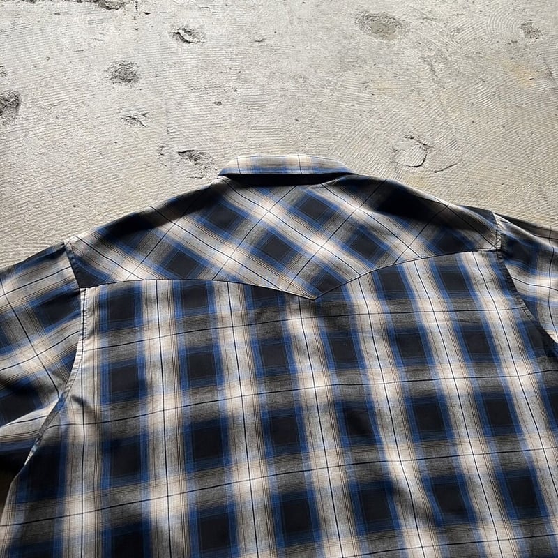 90s Wrangler ombre check print flannel western ...